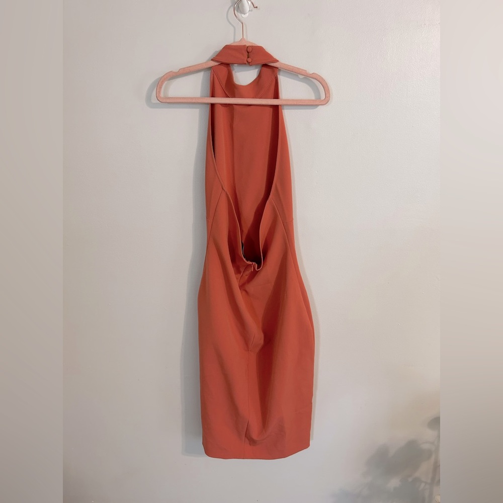 Zara M backless halter hourglass shape dress